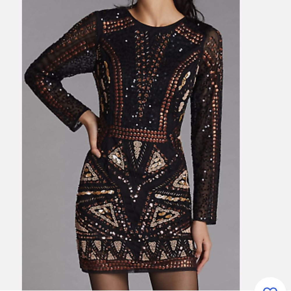 Anthropologie - Let Me Be Beaded Mini Dress